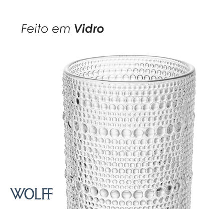 Copo Alto Dots 420ml Vidro - Wolff