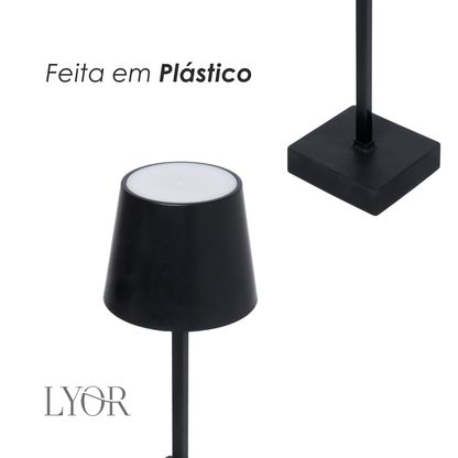 Luminária de Mesa Recarregável Led Usb Touch Neolight 10,5cm x 26cm Preto Plástico - Lyor