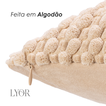 Capa para Almofada Abraço 45cm x 45cm Bege Poliéster - Lyor