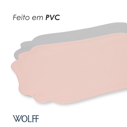 Lugar Americano Dupla Face Altessa 45cm x 30cm Cinza e Rosa PVC - Wolff