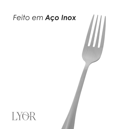 Conjunto 6 Garfos para Mesa de Aço Inox Positano 20cm - Lyor