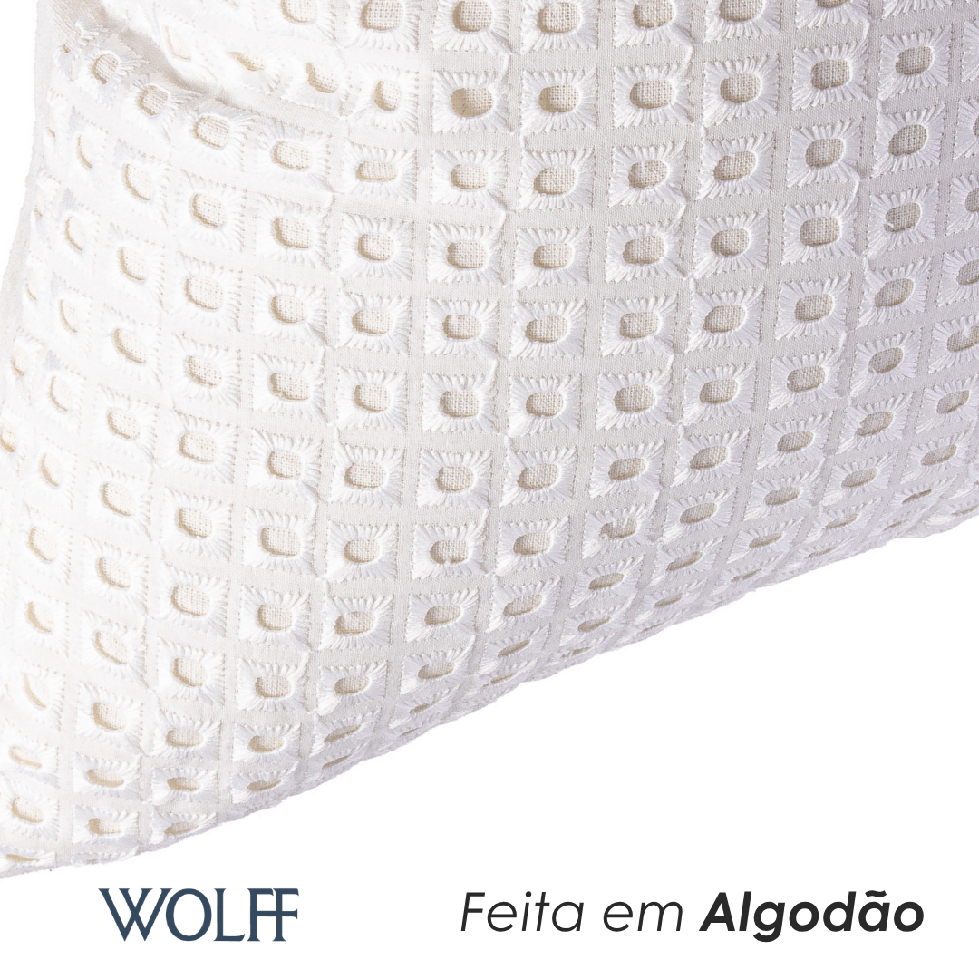 Capa para Almofada Ternura 43cm x 43cm Branca Algodão - Wolff