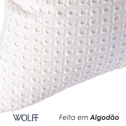 Capa para Almofada Ternura 43cm x 43cm Branca Algodão - Wolff