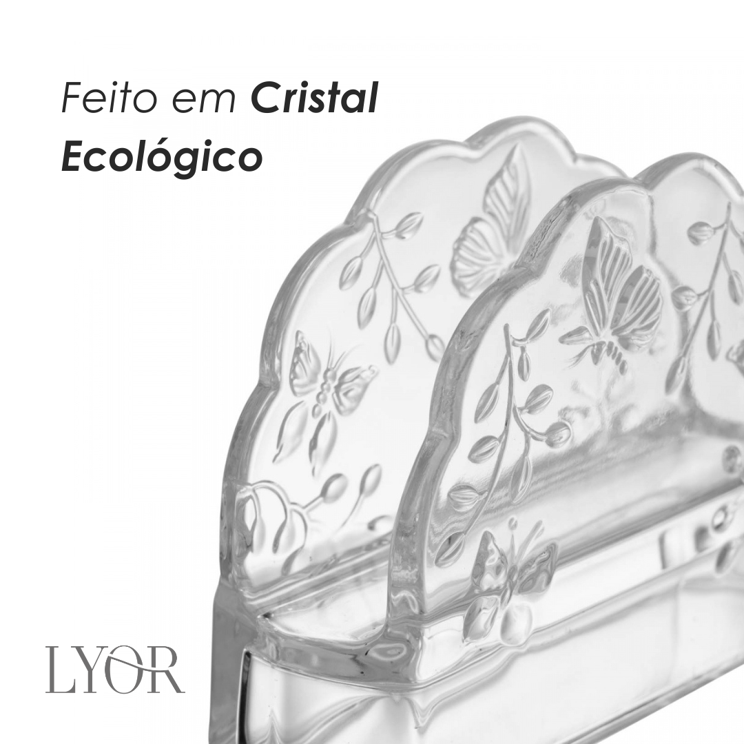 Porta Guardanapos New Butterfly Cristal Ecológico - Lyor