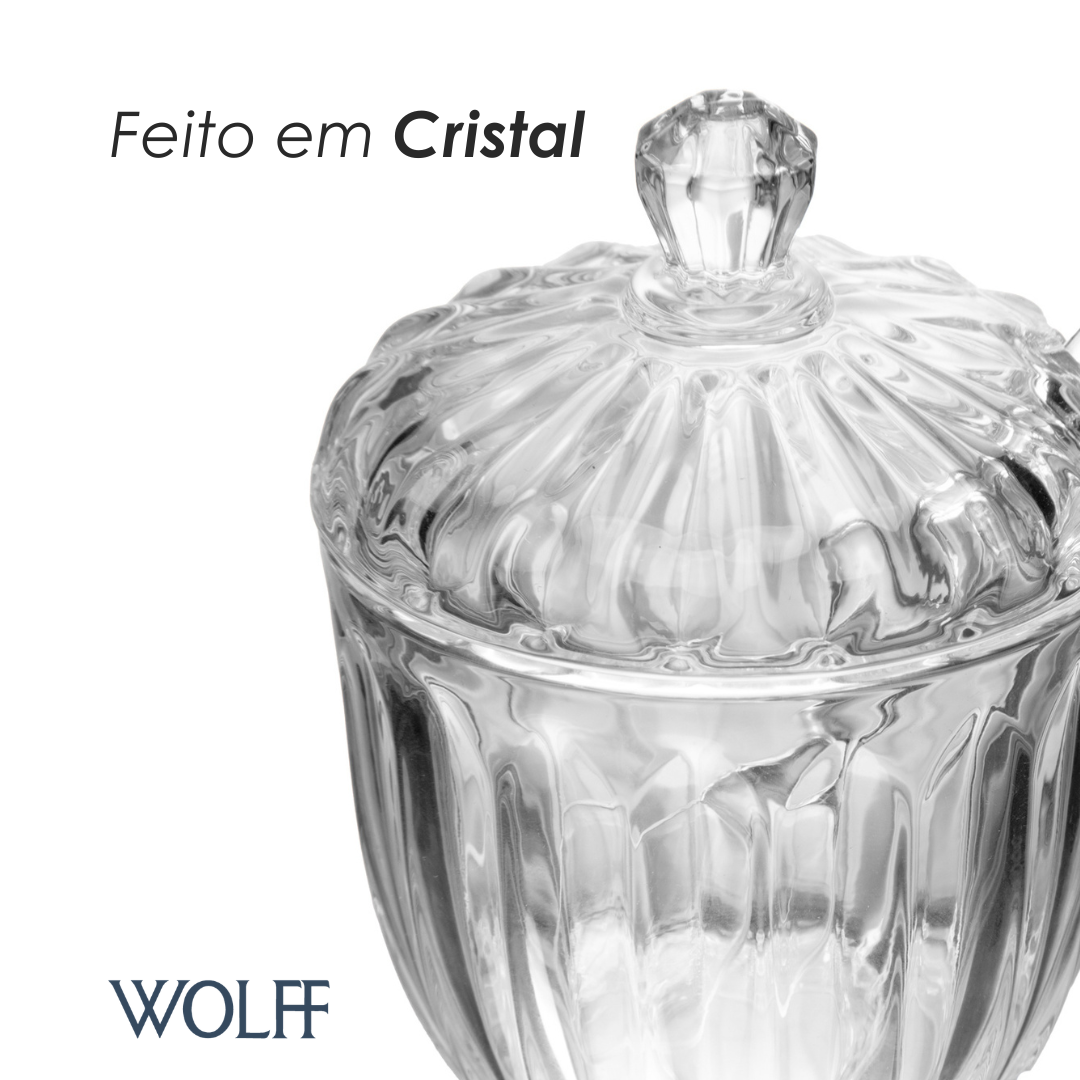 Açucareiro com Colher Geneva 8cm x 11cm Cristal - Wolff