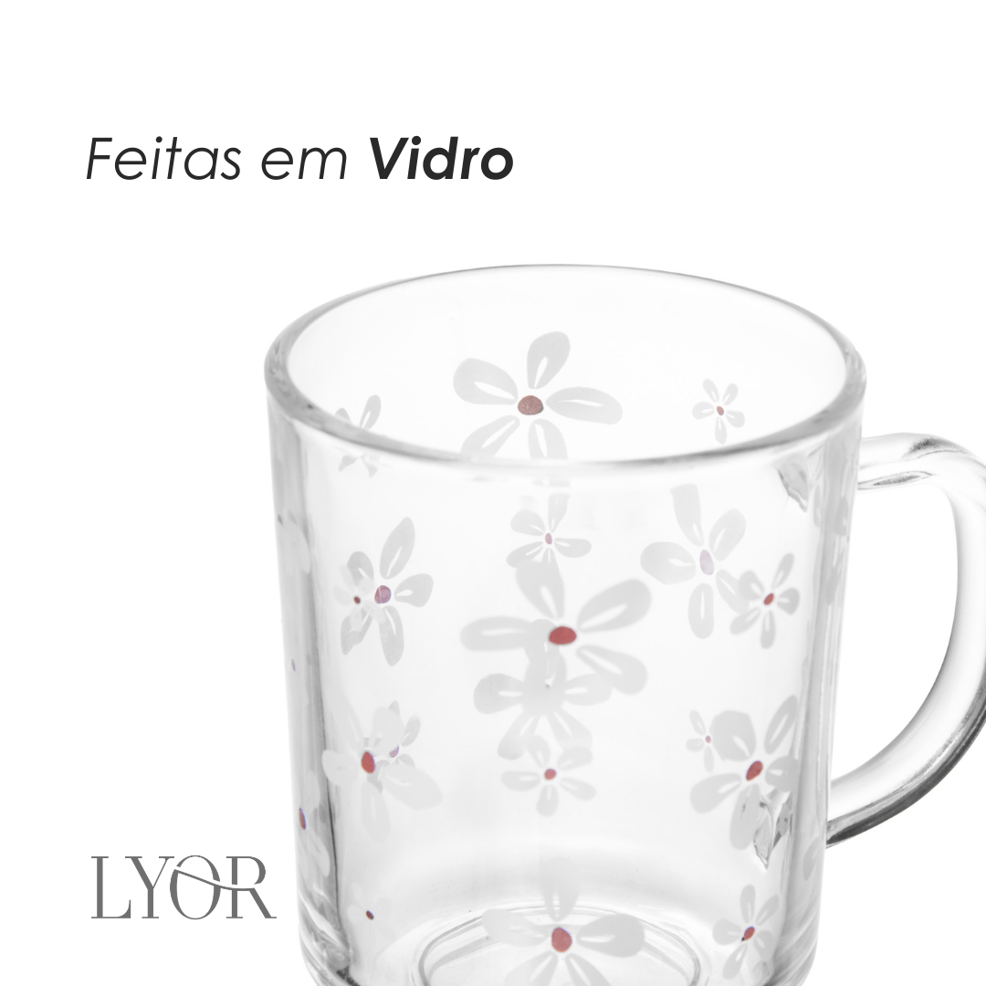 Conjunto 2 Canecas Vetra 220ml Vidro - Lyor
