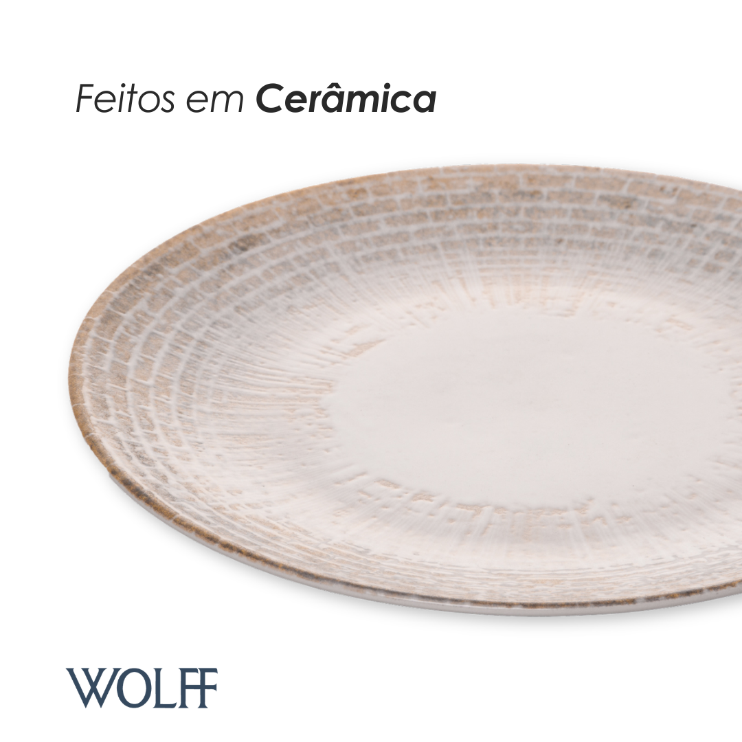 Prato para Sobremesa Maréa 20cm Off White Cerâmica - Wolff