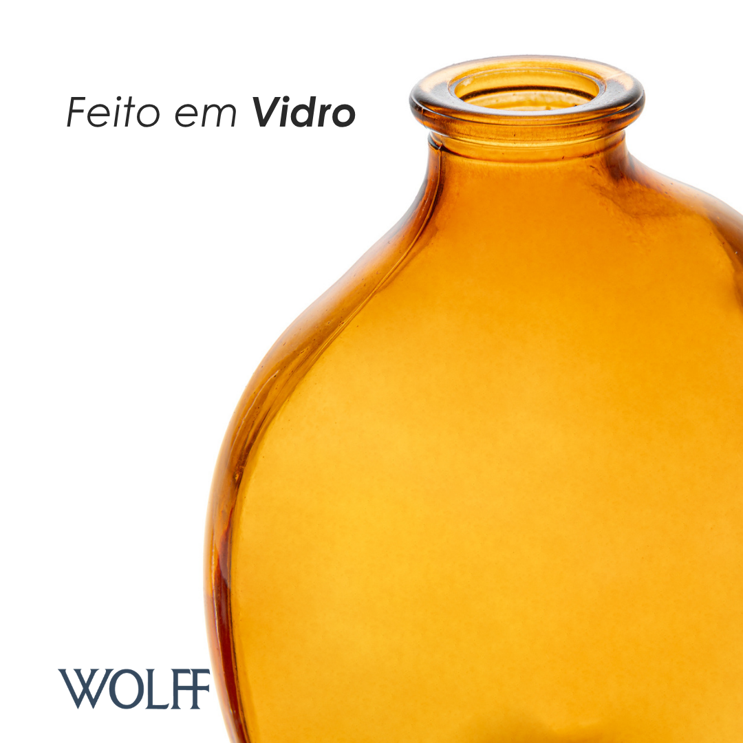 Vaso Organics 9cm x 6cm x 11cm Âmbar Vidro - Wolff