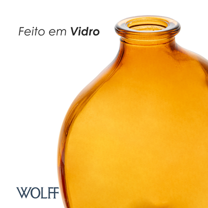 Vaso Organics 9cm x 6cm x 11cm Âmbar Vidro - Wolff