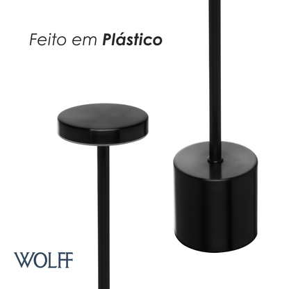Luminária de Mesa Led 3 Tons Usb Cosmos Preta Plástico - Wolff