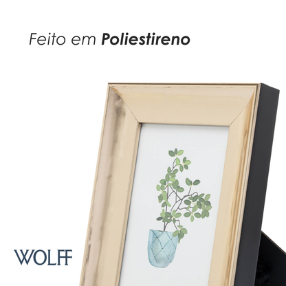 Porta-Retrato Nobreza 13cm x 18cm Dourado Poliestireno - Wolff