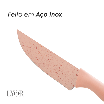 Conjunto 3 Facas Slice Colorido 24cm x 3cm x 2cm Aço Inox - Lyor
