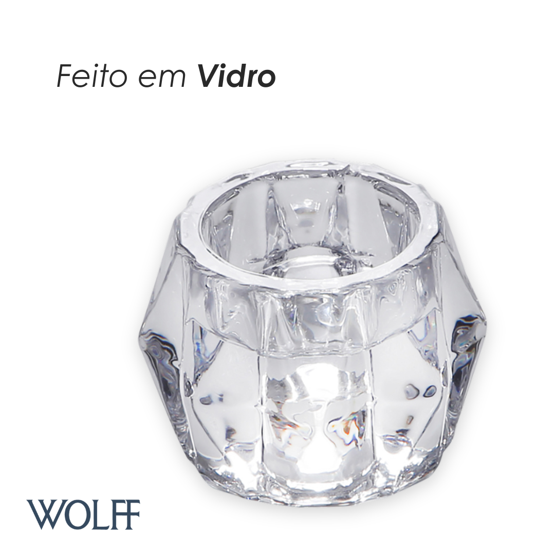 Porta Vela de Vidro 7cm x 5cm - Wolff