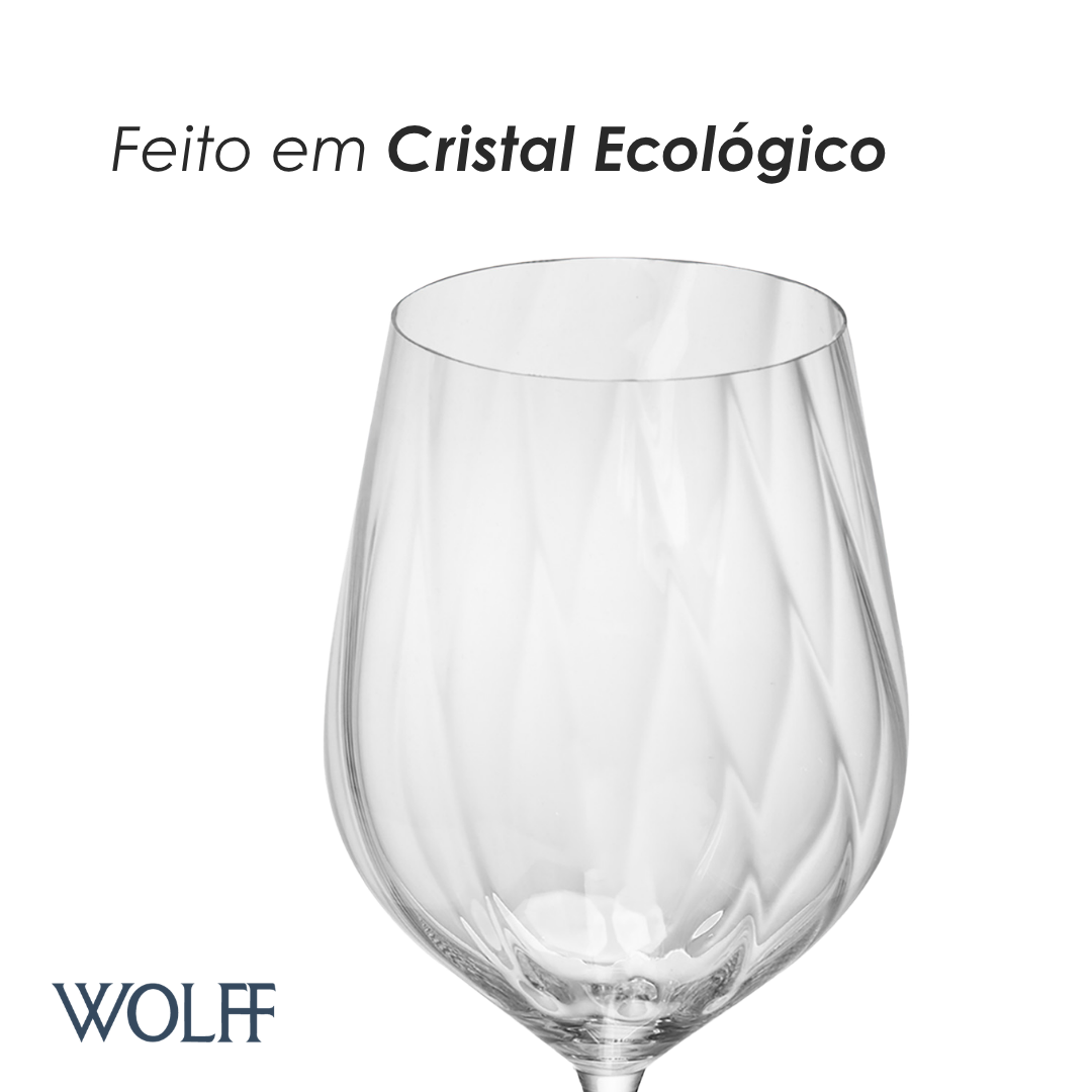 Jogo 6 Taças de Vinho Crex Optic 600ml Cristal Ecológico Bohemia - Wolff