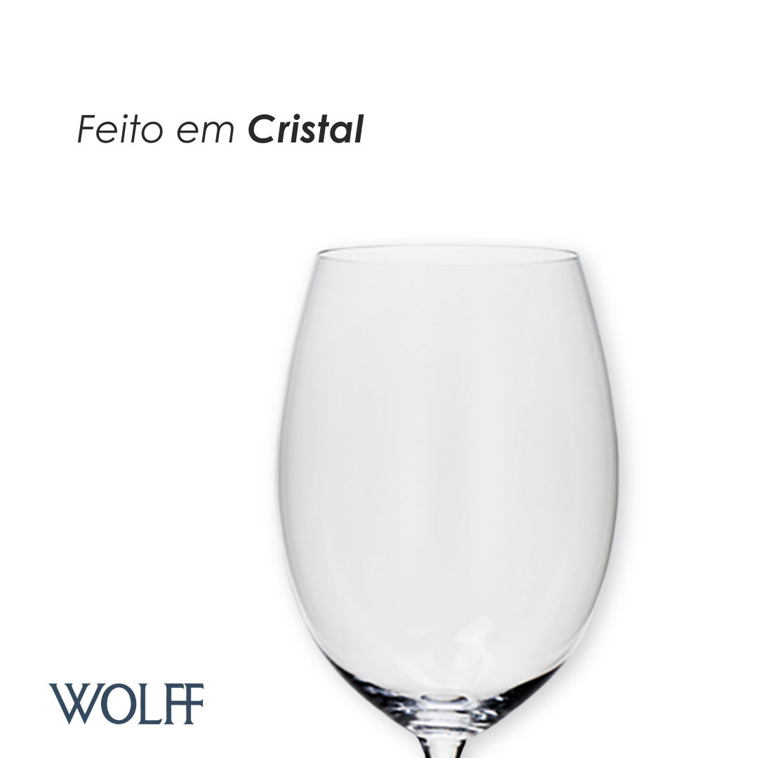 Jogo 6 Taças de Água De Cristal Ecológico Bohemia Gastro/Colibri 580Ml - Wolff