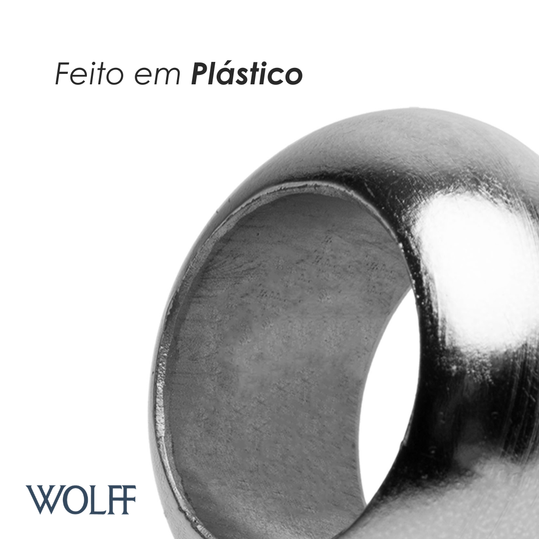Conjunto 4 Anéis para Guardanapos 5,5cm x 5,5cm x 3cm Prateado Plástico – Wolff