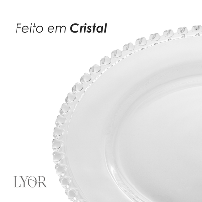 Prato para Sobremesa de Cristal Coração 20cm - Lyor