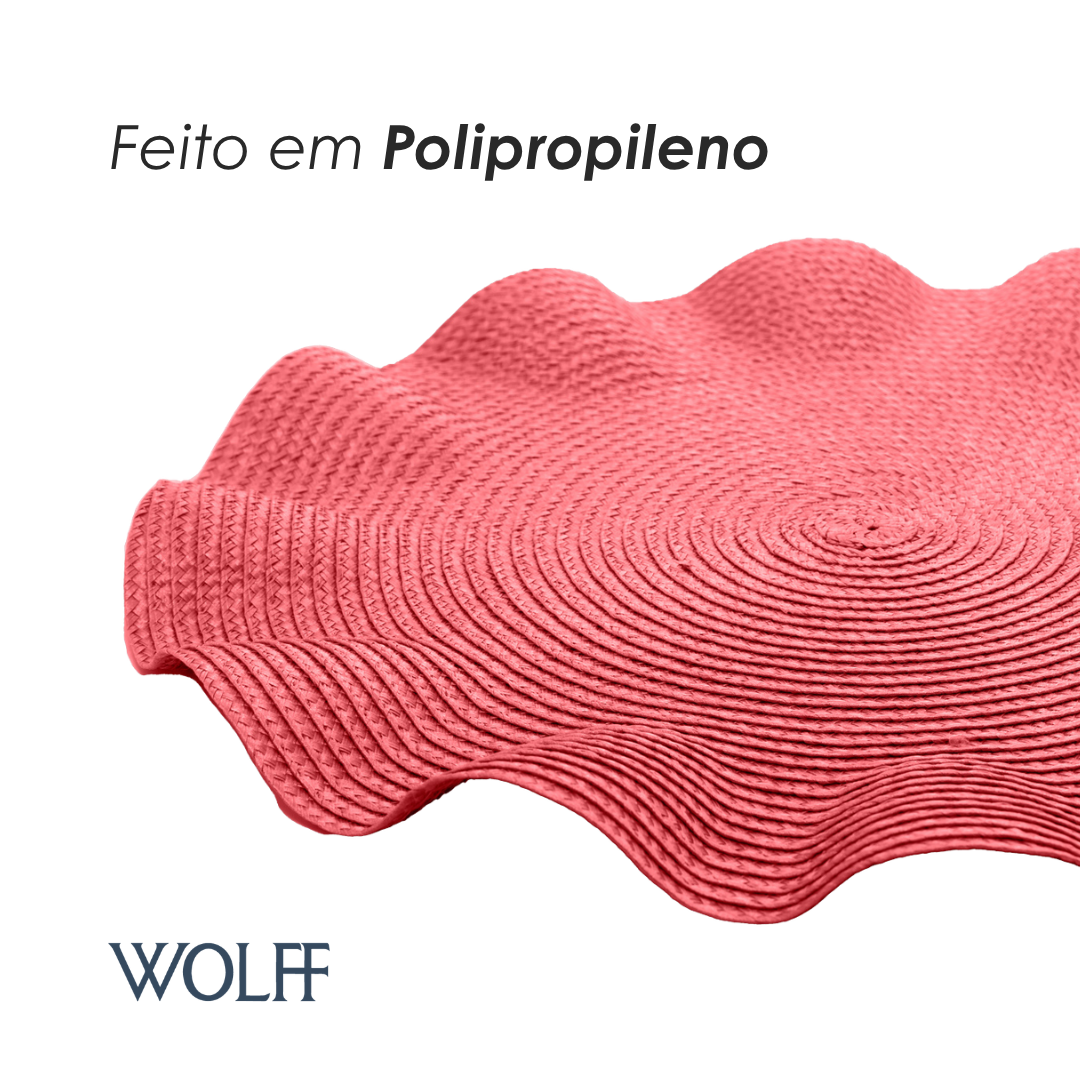 Jogo Americano de Polipropileno Babado Vermelho 38cm - Wolff