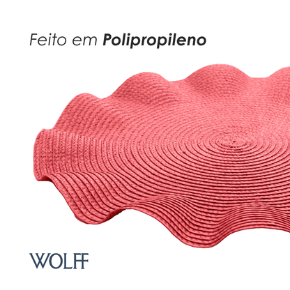 Jogo Americano de Polipropileno Babado Vermelho 38cm - Wolff