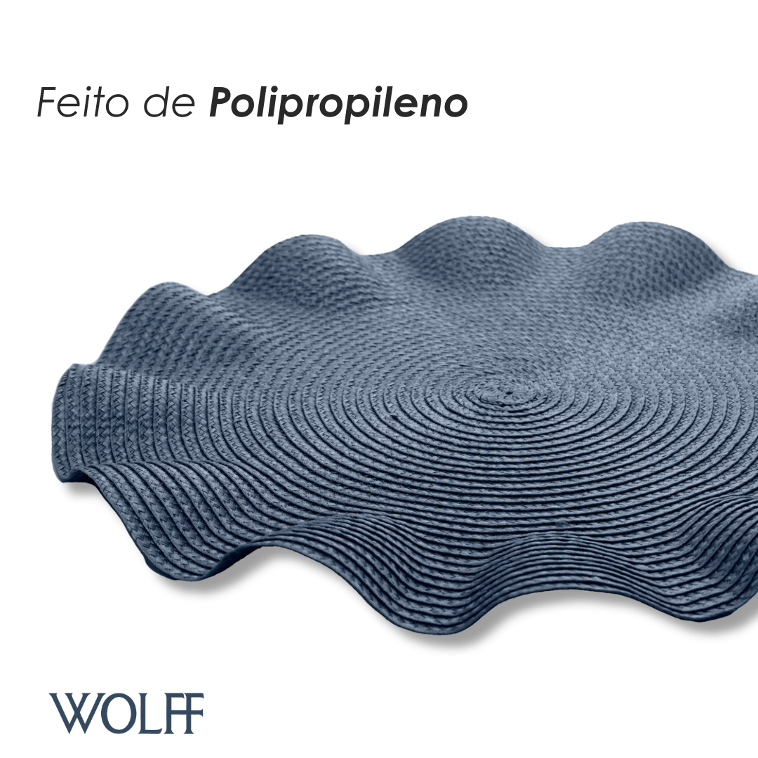 Jogo Americano de Polipropileno Babado Azul 38cm - Wolff