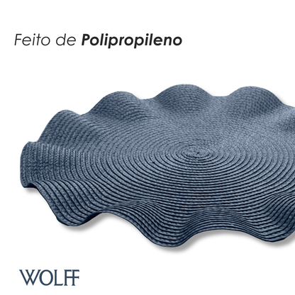 Jogo Americano de Polipropileno Babado Azul 38cm - Wolff