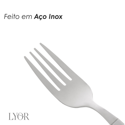 Conjunto 6 Garfos para Mesa de Aço Inox Bambu Elegant 20m - Lyor