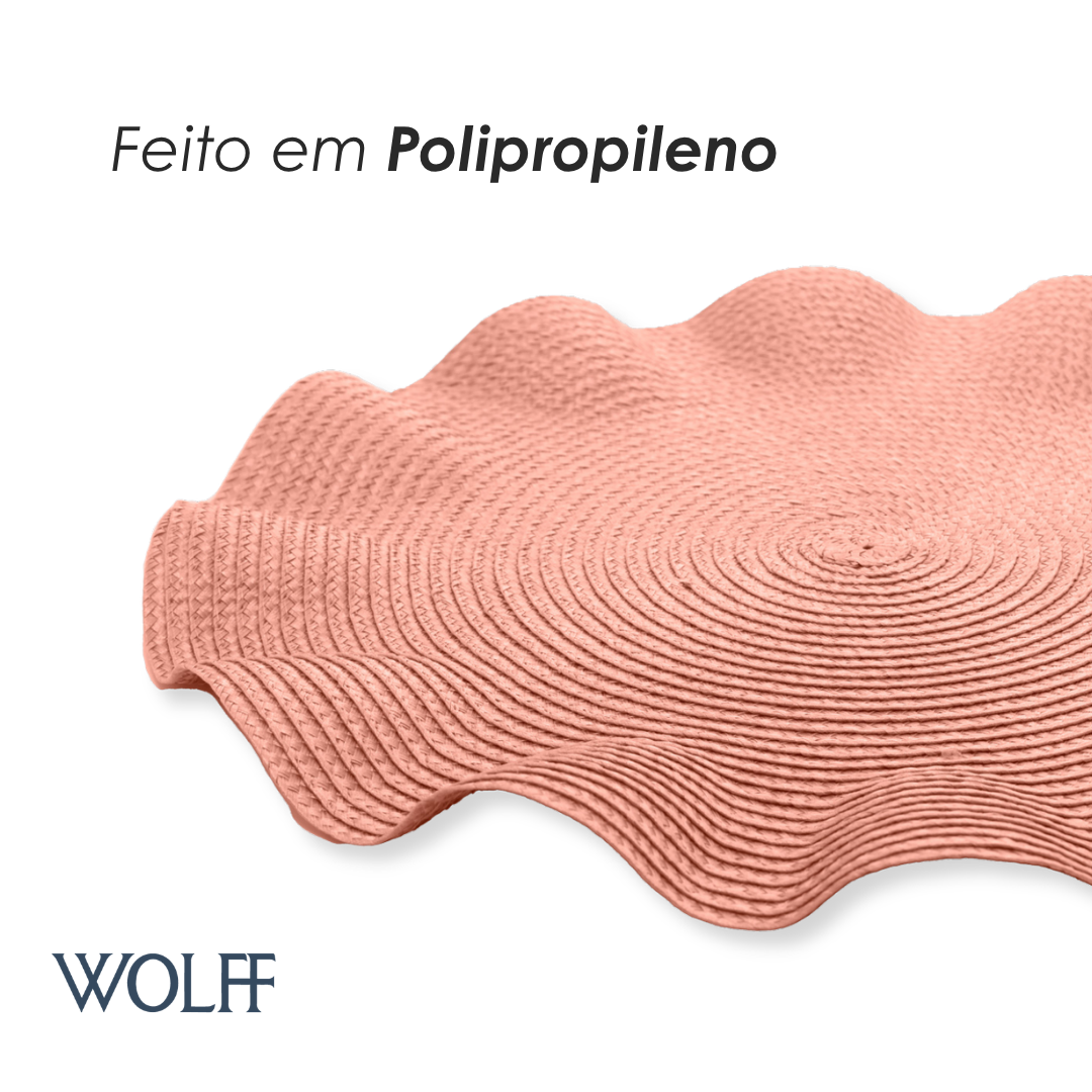 Jogo Americano de Polipropileno Babado Rosa 38cm - Wolff