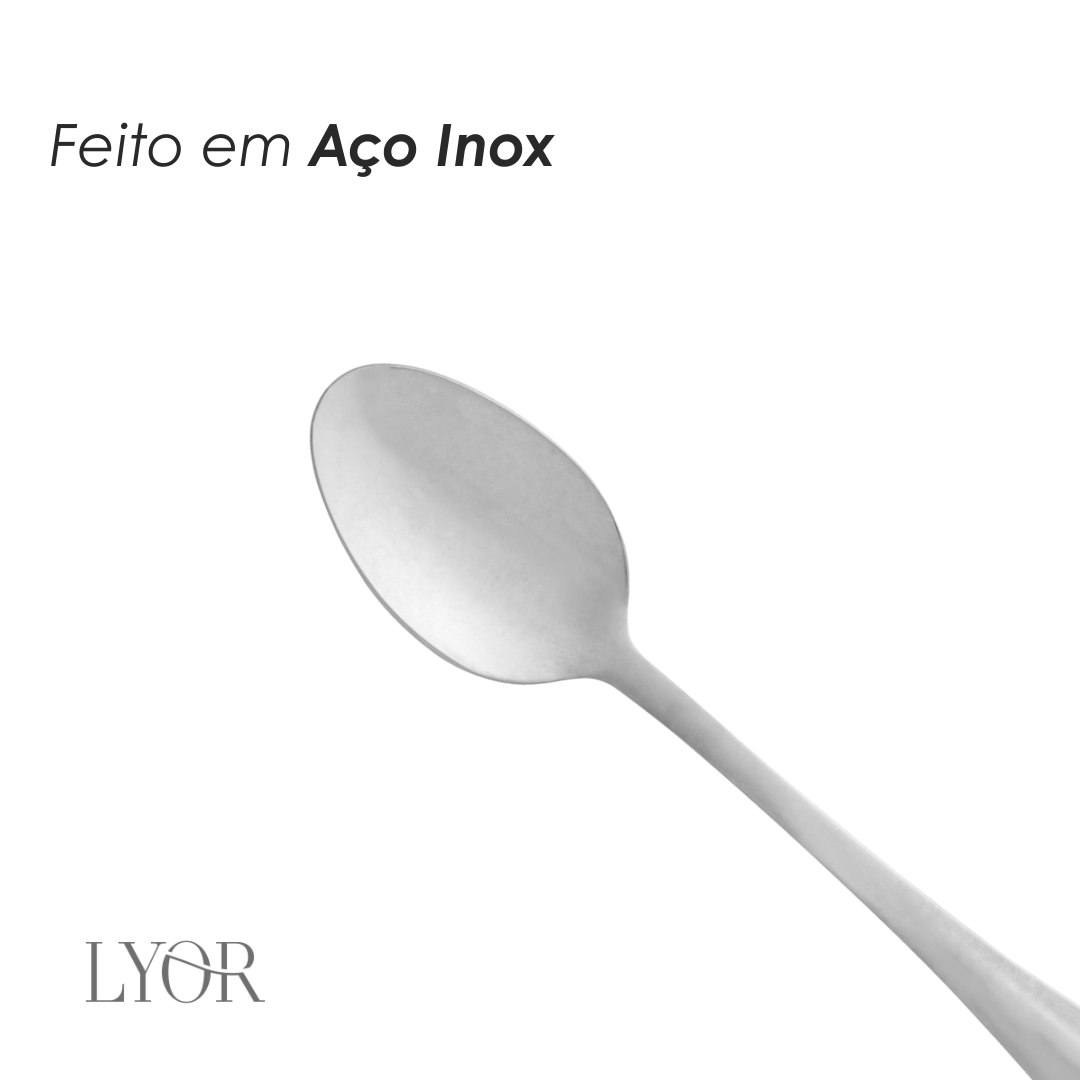 Conjunto 6 Colheres para Sobremesa de Aço Inox Positano 16cm - Lyor