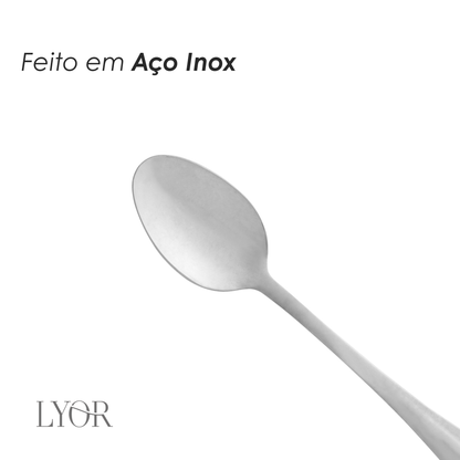 Conjunto 6 Colheres para Sobremesa de Aço Inox Positano 16cm - Lyor
