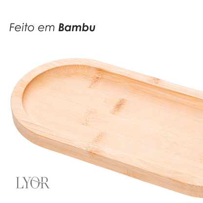 Bandeja Oval Nature 24cm x 11cm x 1,5 cm Bambu - Lyor