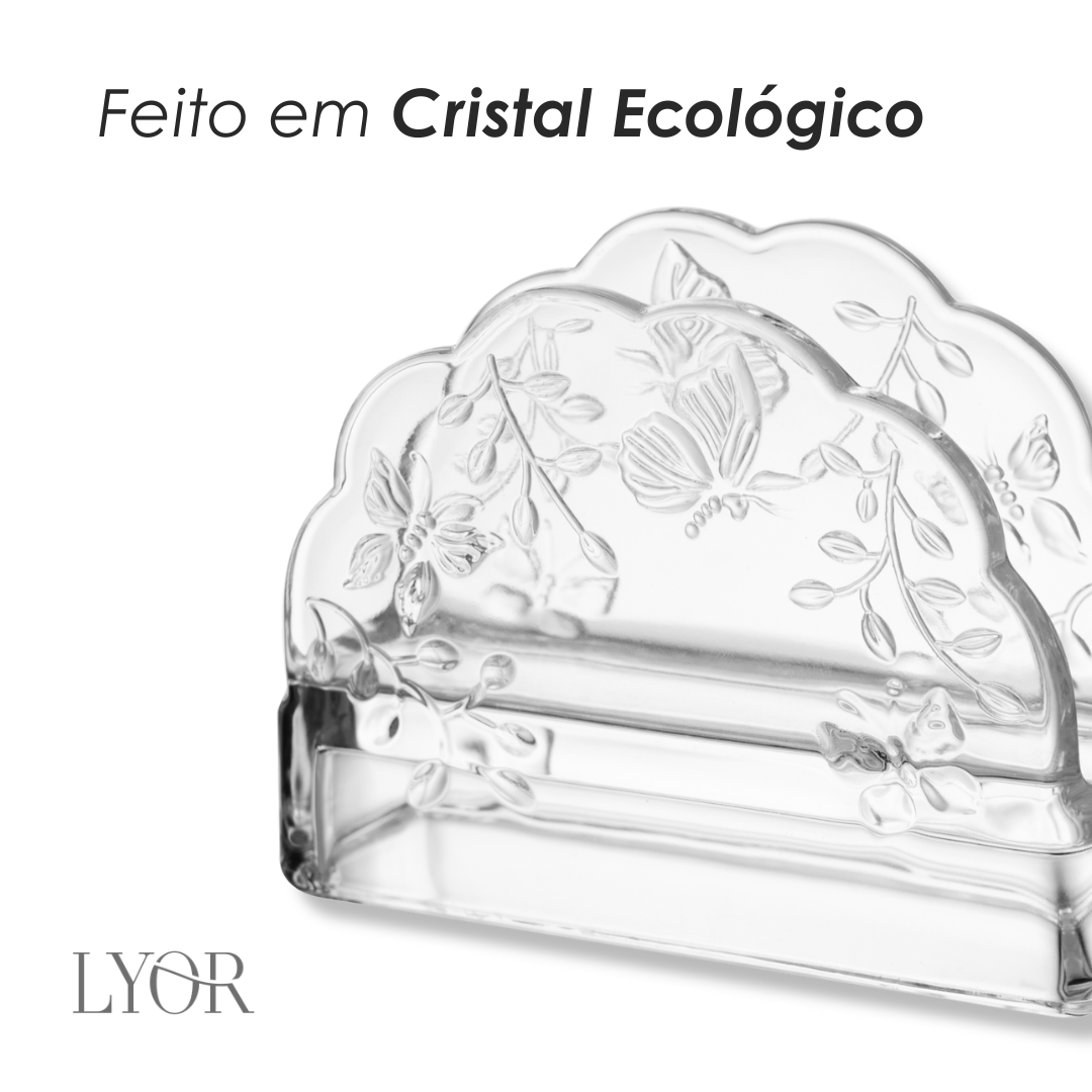 Porta Guardanapos New Butterfly Cristal Ecológico - Lyor