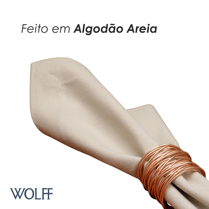 Conjunto 2 Guardanapos de Algodão Areia 40cm x 40cm - Wolff