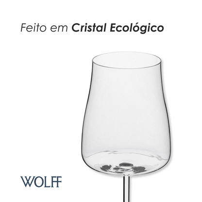 Jogo 6 Taças de Vinho De Cristal Ecológico Bohemia Alex 600Ml - Wolff