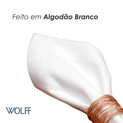 Conjunto 2 Guardanapos de Algodão Branco 40cm x 40cm - Wolff