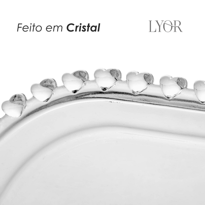 Travessa Oval de Cristal Coração - Lyor