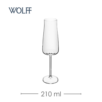Conjunto 6 Taças Champagne Alex 210ml Cristal Ecológico – Wolff