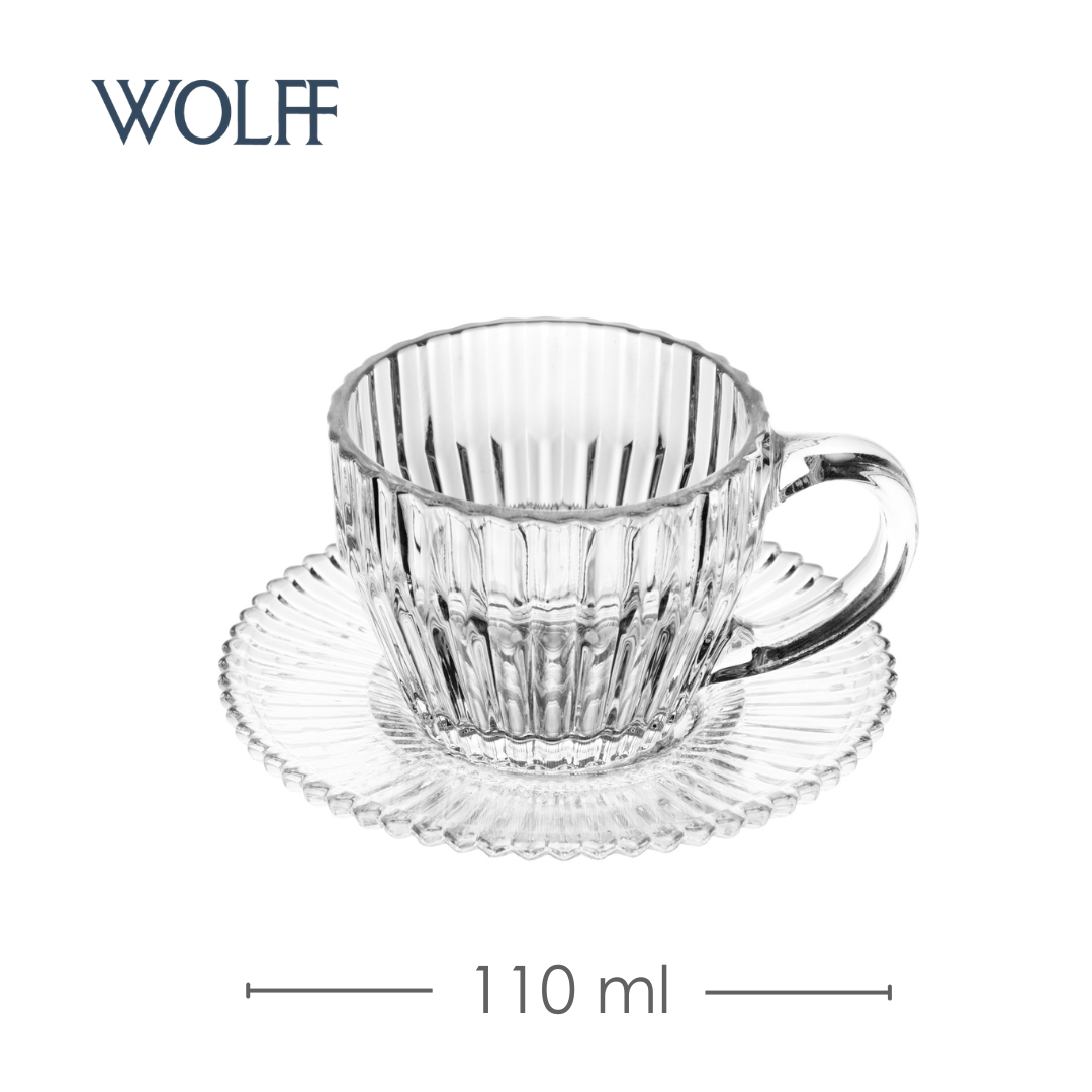 Conjunto 4 Xícaras de Café de Cristal Império 110ml - Wolff