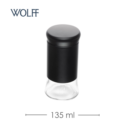 Porta Temperos Versatile 135ml Preto Vidro - Wolff