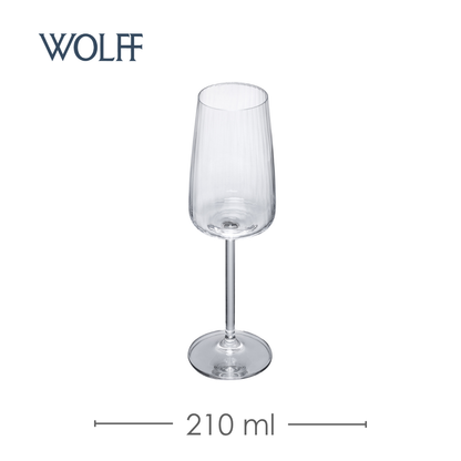 Jogo 6 Taças de Champagne Alex Optic 210ml Cristal Ecológico Bohemia - Wolff
