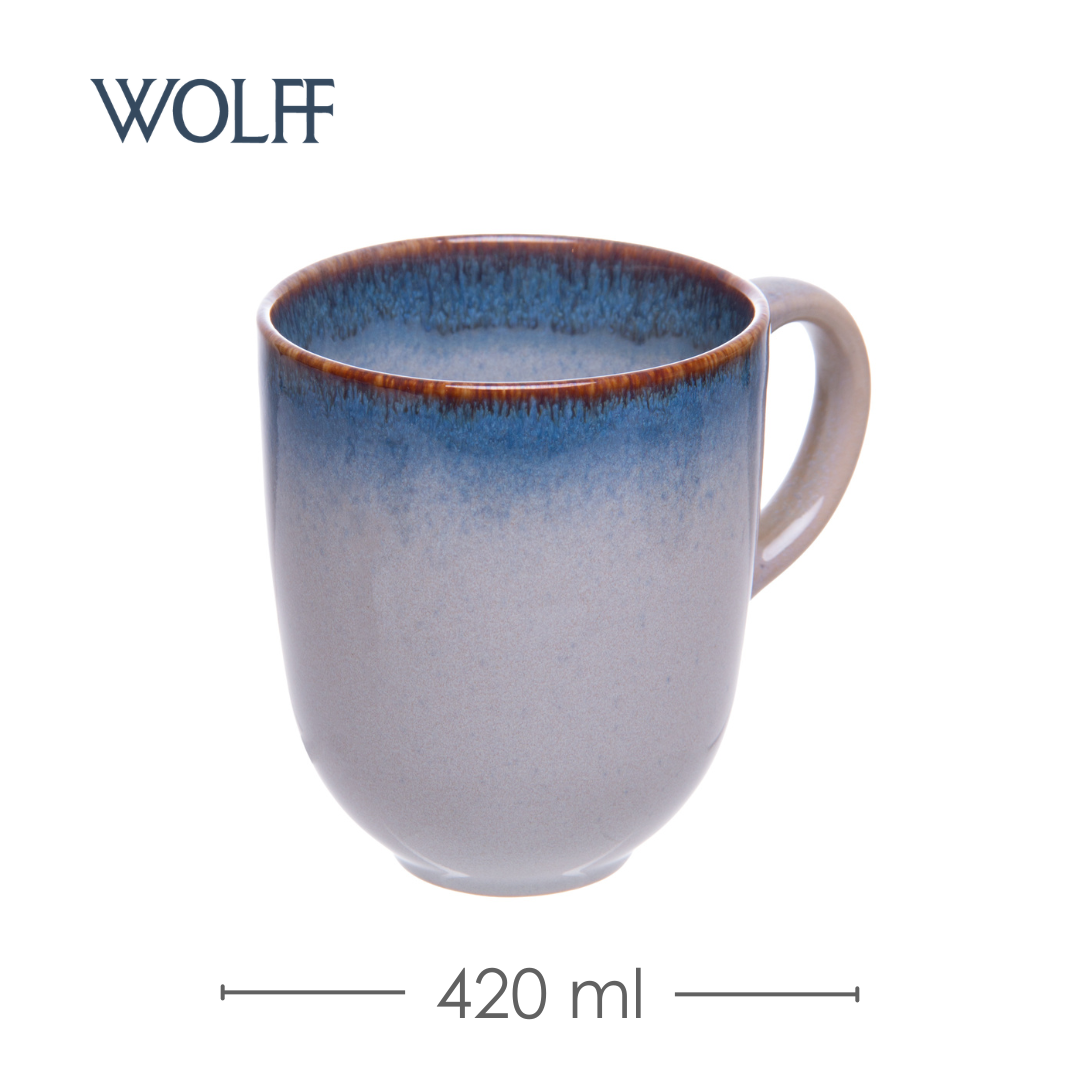 Caneca Amazônia 420ml Azul Cerâmica - Wolff