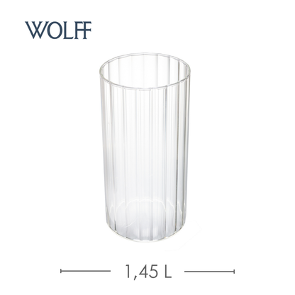 Vaso Canelado Vianne 20cm x 10cm Vidro Borossilicato - Wolff