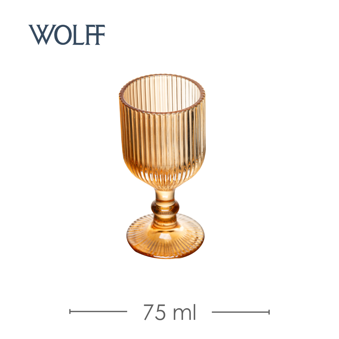 Taça de Licor Lines 75ml Âmbar Metalizado Vidro - Wolff