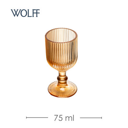 Taça de Licor Lines 75ml Âmbar Metalizado Vidro - Wolff