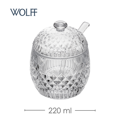 Açucareiro com Colher Pixel 7,5cm x 7,5cm x 11cm Cristal - Wolff
