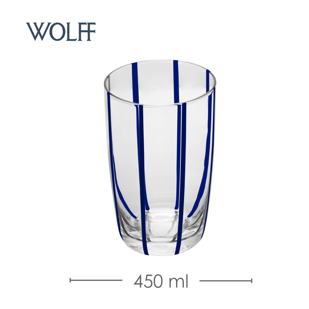 Conjunto 2 Copos Altos Azura 450ml Azul Vidro - Wolff