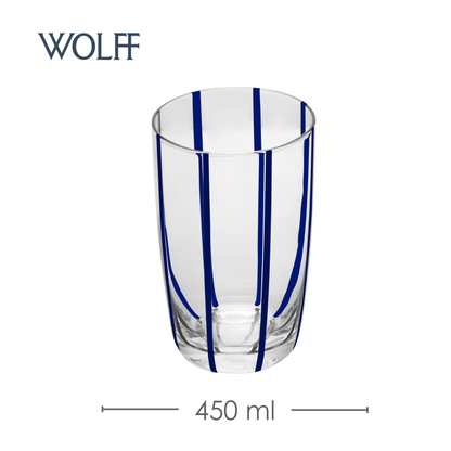Conjunto 2 Copos Altos Azura 450ml Azul Vidro - Wolff