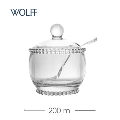 Açucareiro de Cristal com Colher Pearl 200ml - Wolff