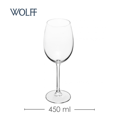 Jogo 6 Taças de Vinho Tinto De Cristal Ecológico Bohemia Veronica 450ml - Wolff