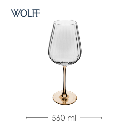 Conjunto 2 Taças de Vinho De Vidro Com Haste Âmbar Classic 560Ml - Wolff
