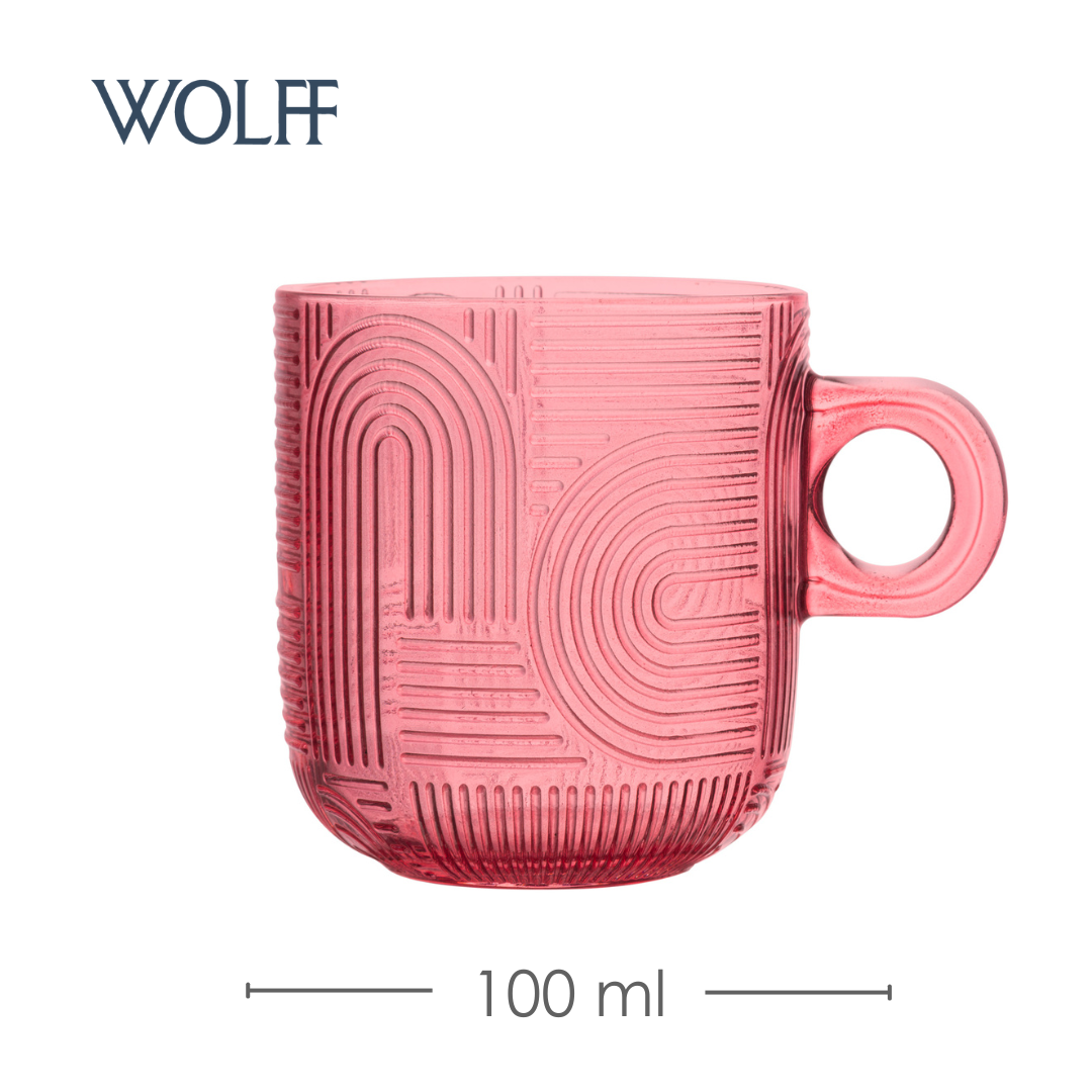 Conjunto 4 Xícaras de Vidro Frankfurt Colorido 100ml - Wolff